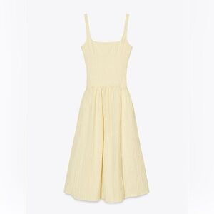 Zara pastel yellow midi backless dress